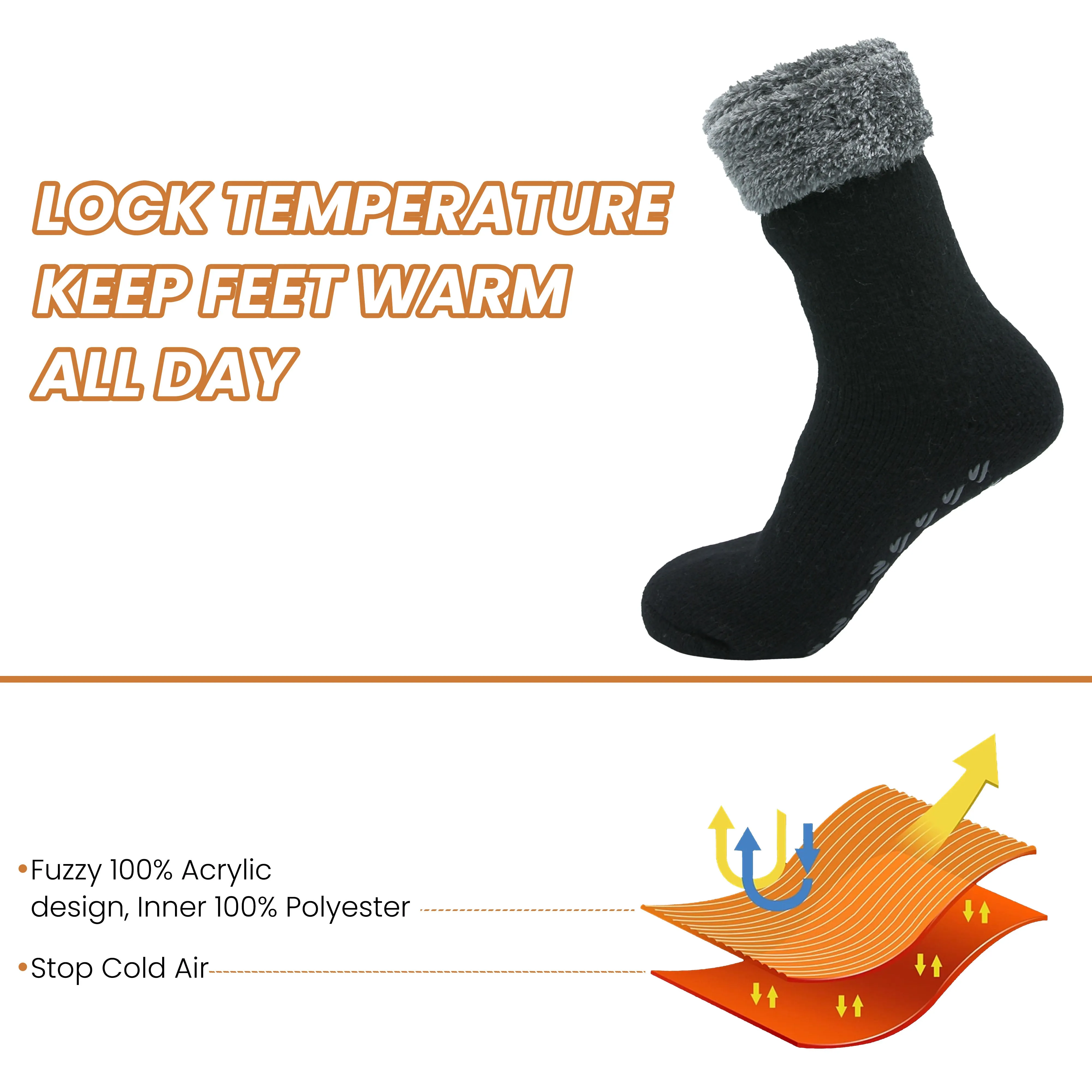Pack of 2 Women's Feather Soft TOT Slipper Socks with Anti-Slip Grips Fleece Lined Cozy Winter Indoor Lounge Socks by Sock Stack