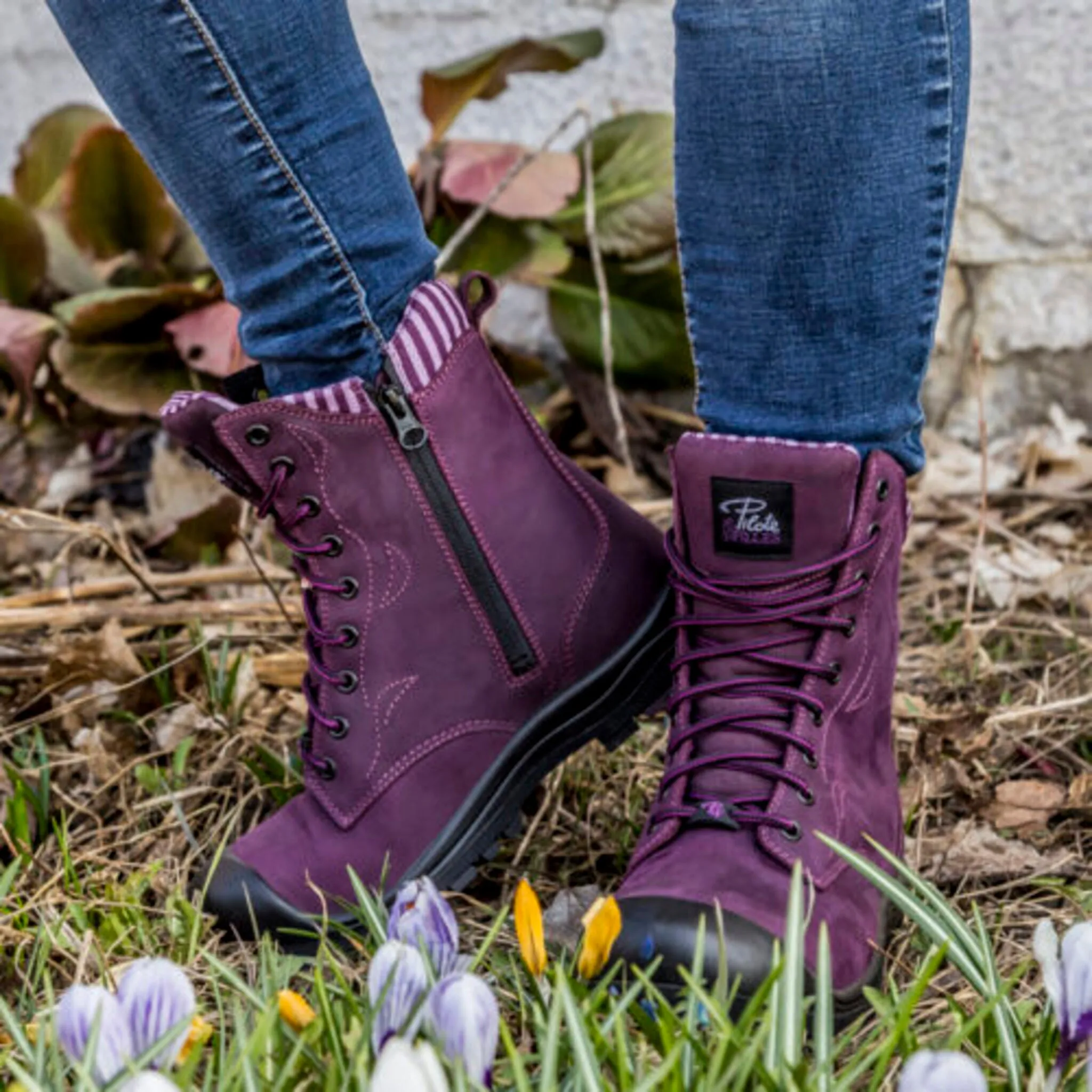 P&F Women's 8" Steel Toe Work Boots with Side Zipper, Lightweight Slip-Resistant Outsole, Shock Absorbing Insole, CSA Approved, Full-Grain Leather | Sizes 5-12