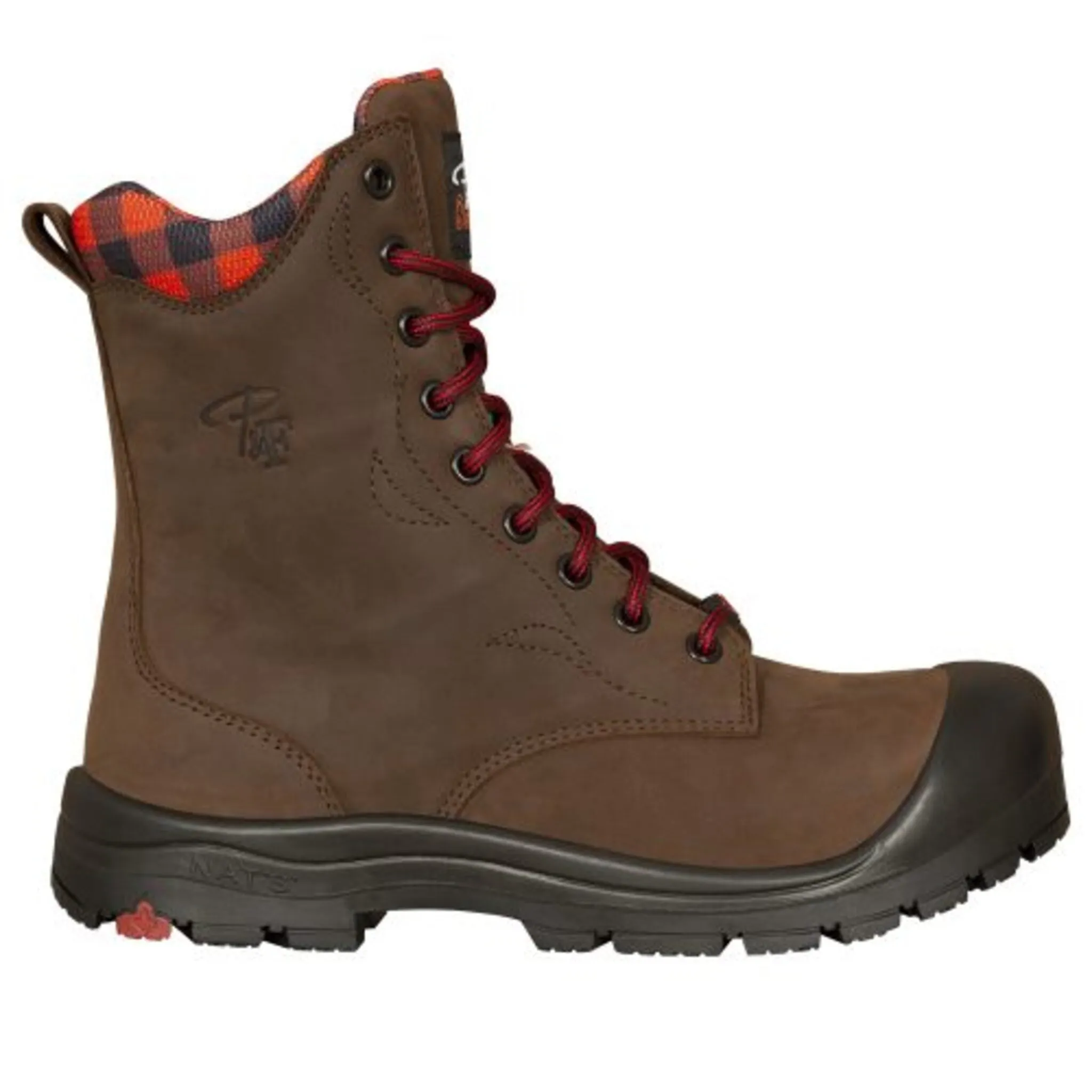 P&F Women's 8" Steel Toe Work Boots with Side Zipper, Lightweight Slip-Resistant Outsole, Shock Absorbing Insole, CSA Approved, Full-Grain Leather | Sizes 5-12