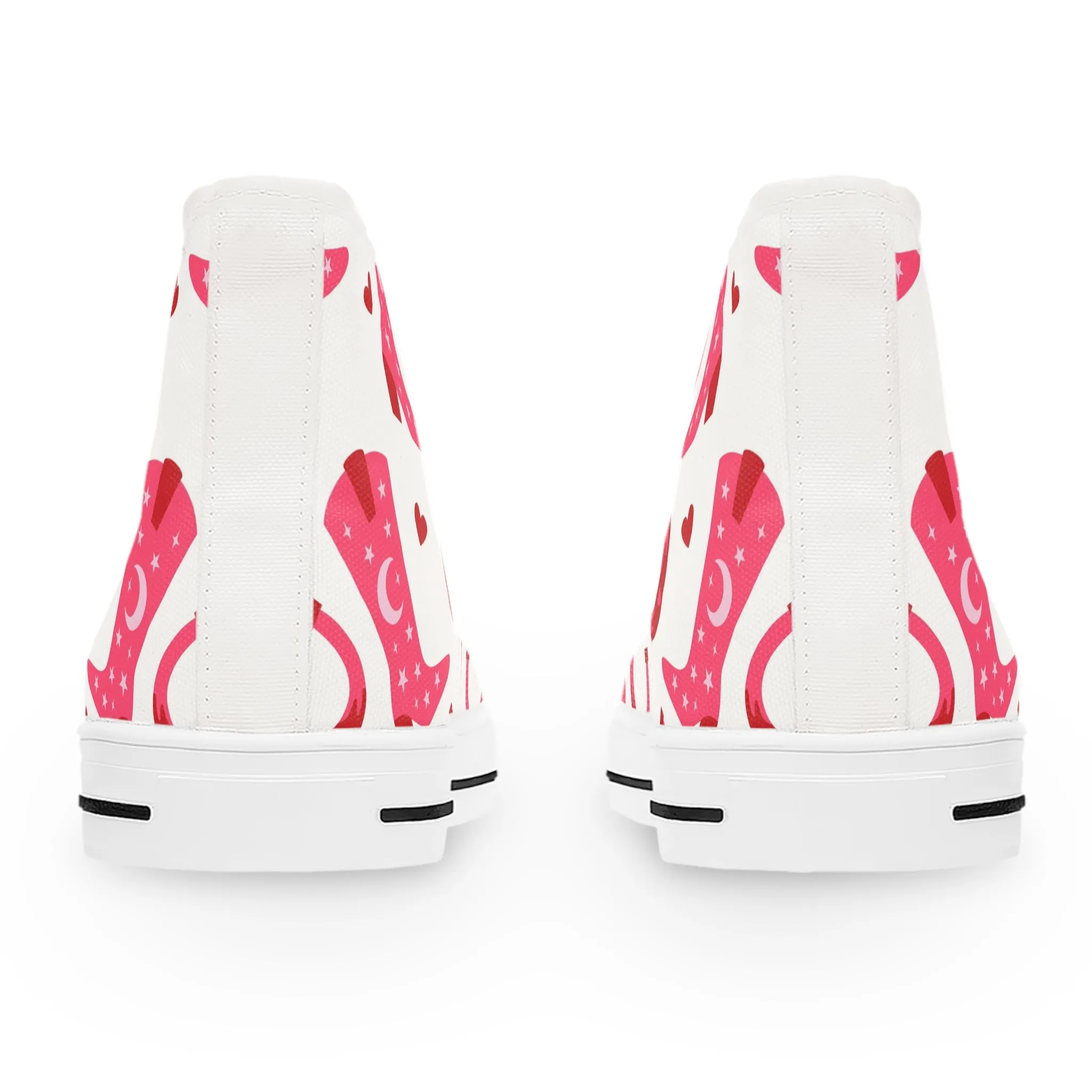 Pink Western Shoes Women's High Top Sneakers