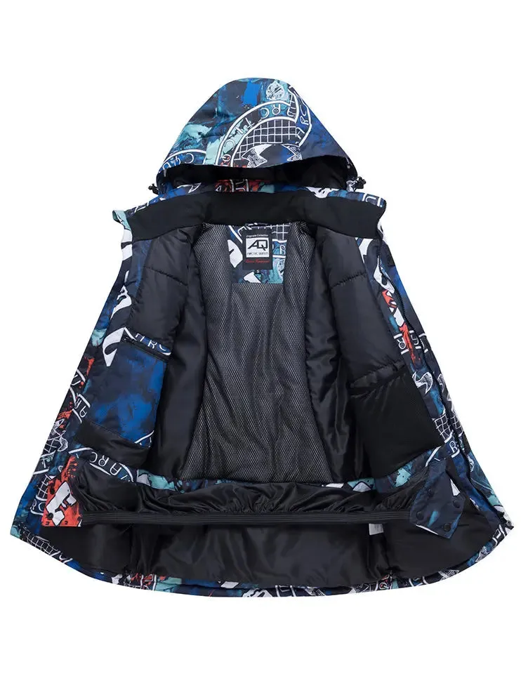 Riuiyele Detachable Hooded Men Ski Snowboard Jacket