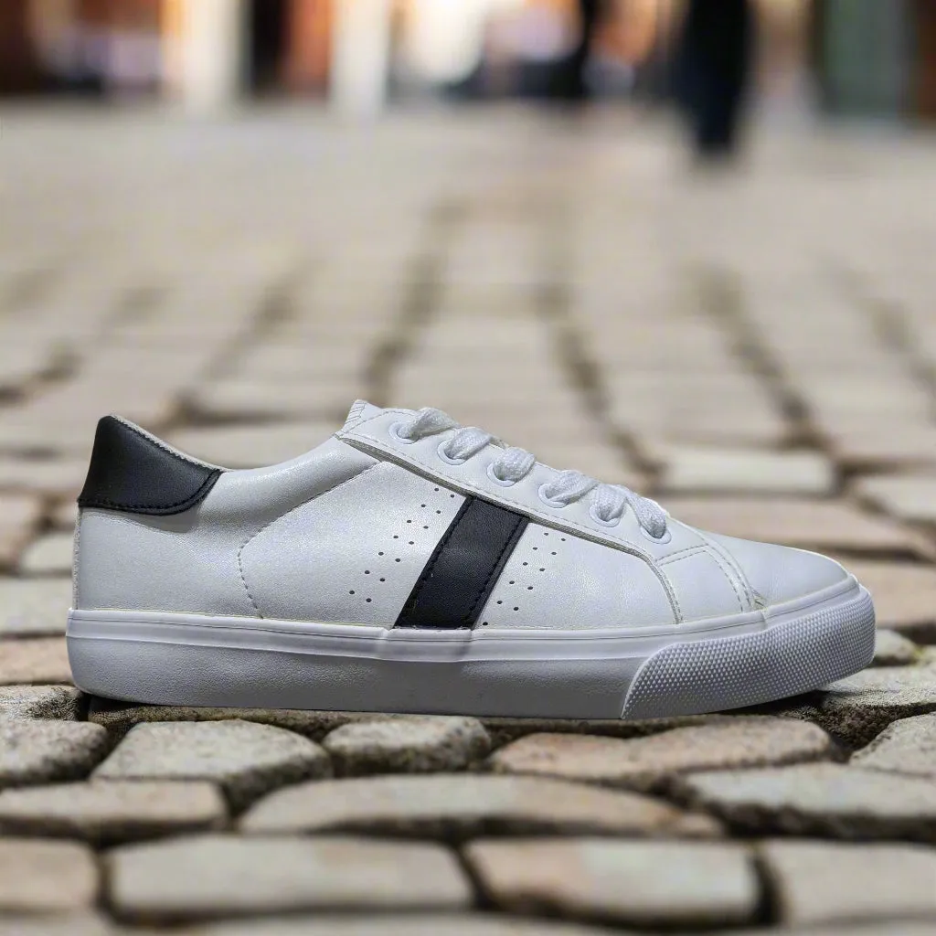 Schuh White Varsity Stripe Trainers Size UK 6 / EU 39 / US 8