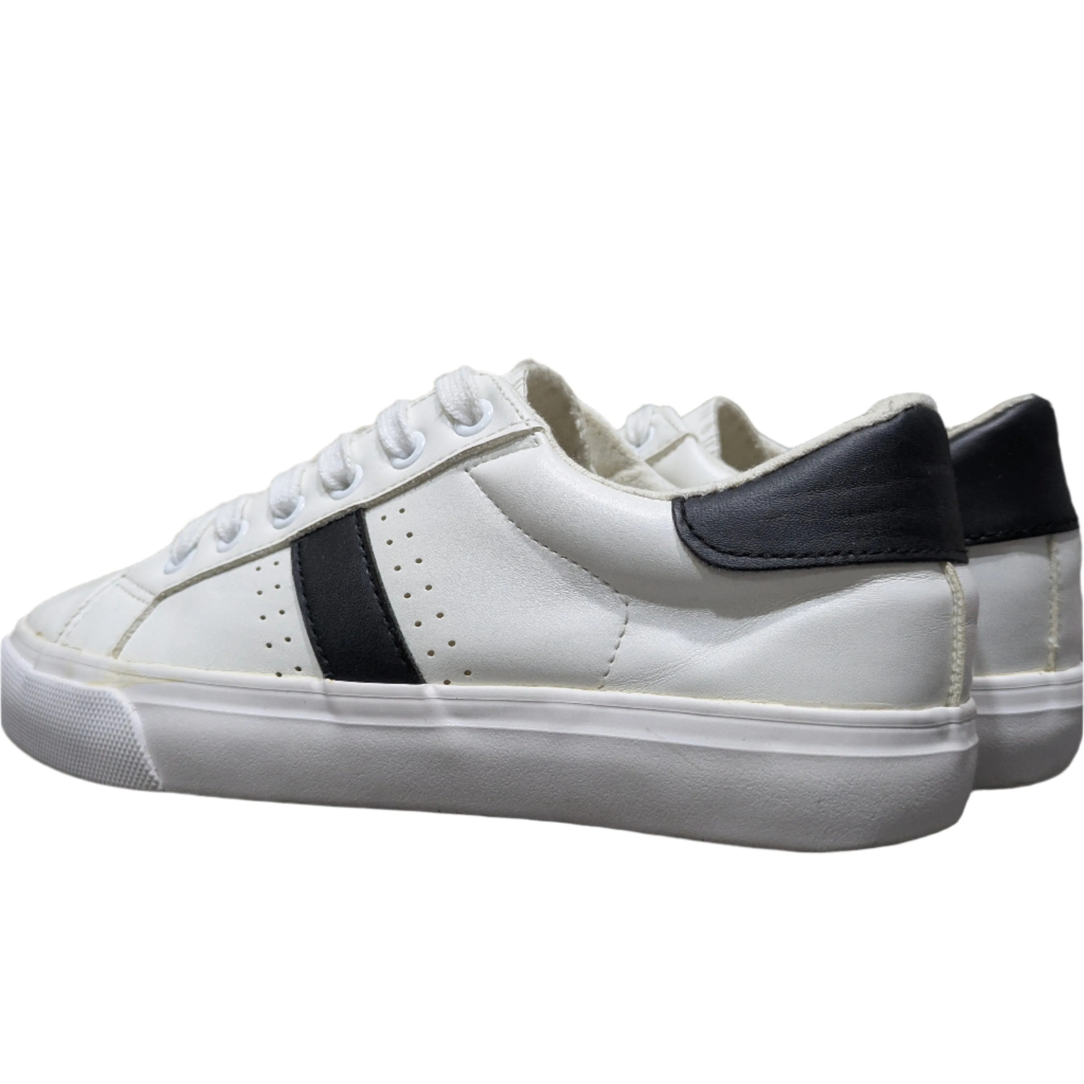 Schuh White Varsity Stripe Trainers Size UK 6 / EU 39 / US 8