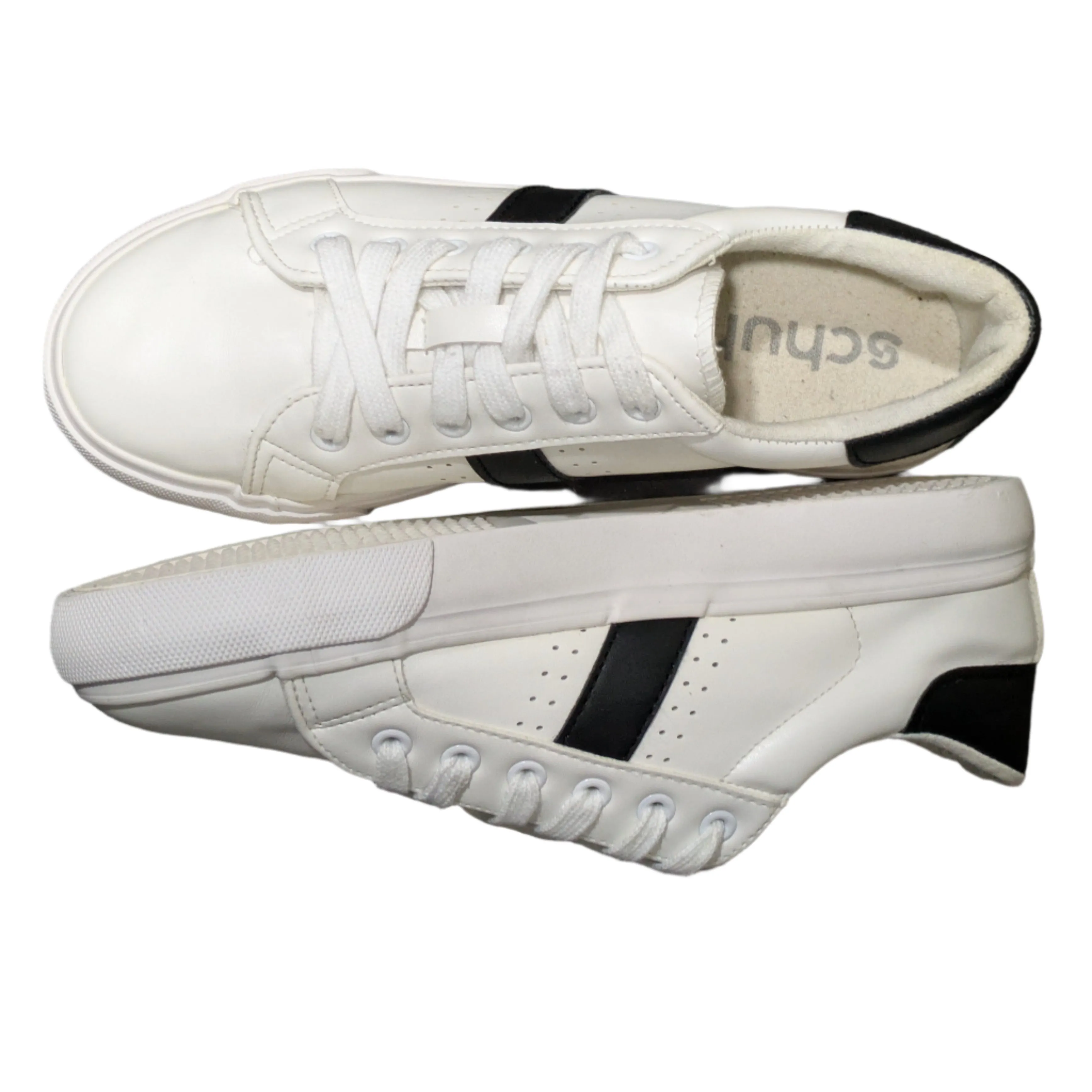 Schuh White Varsity Stripe Trainers Size UK 6 / EU 39 / US 8