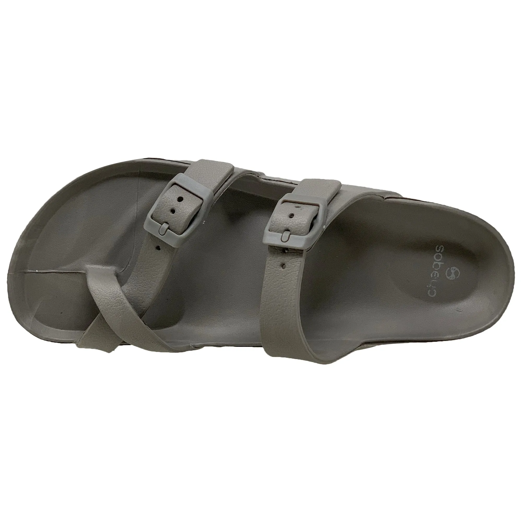 SOBEYO Women's Strappy Platform Sandals Ring Toe Double Buckles Gray