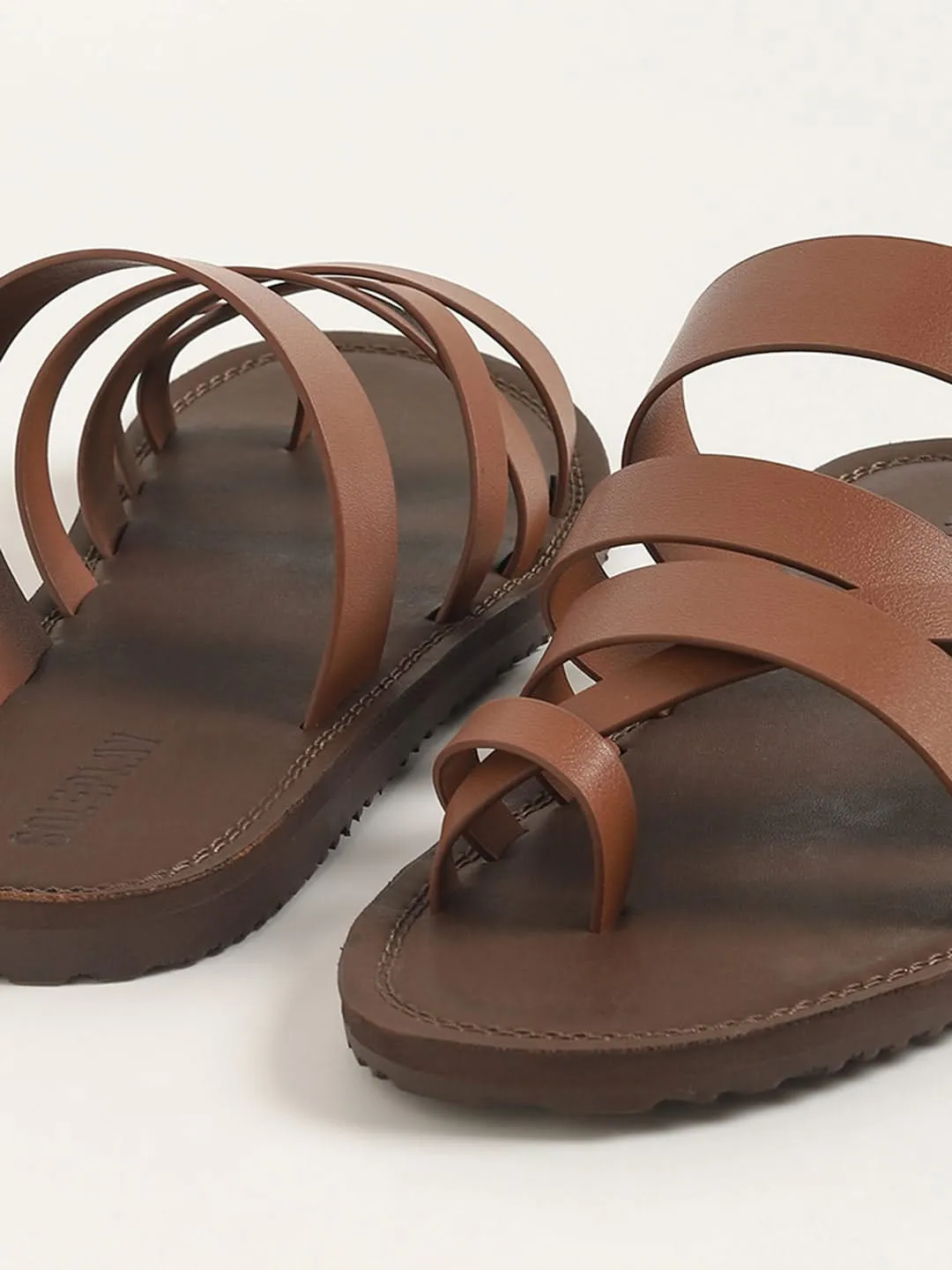 SOLEPLAY Brown Strappy Leather Sandals