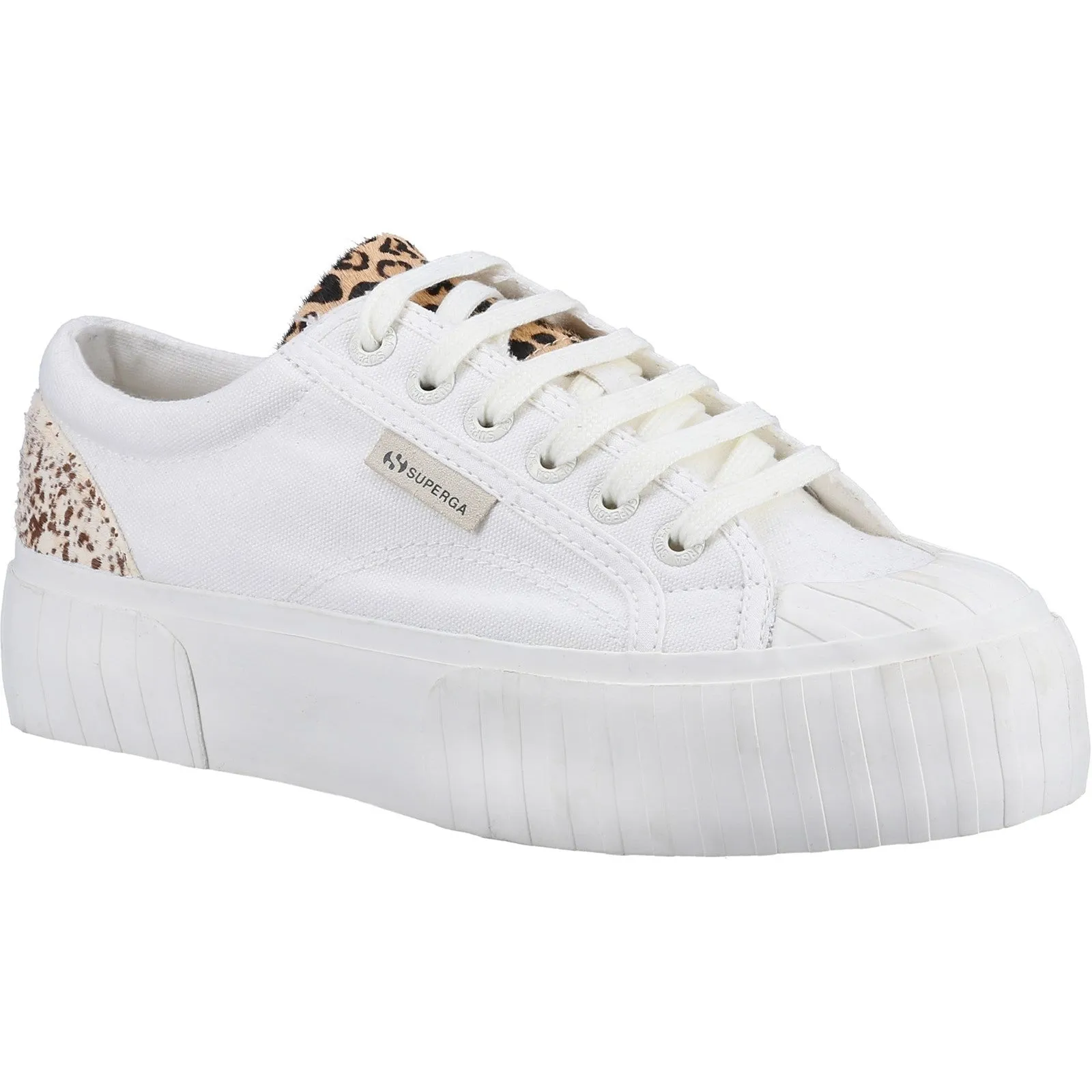Superga Womens 2631 Calfhair Details Trainers - White