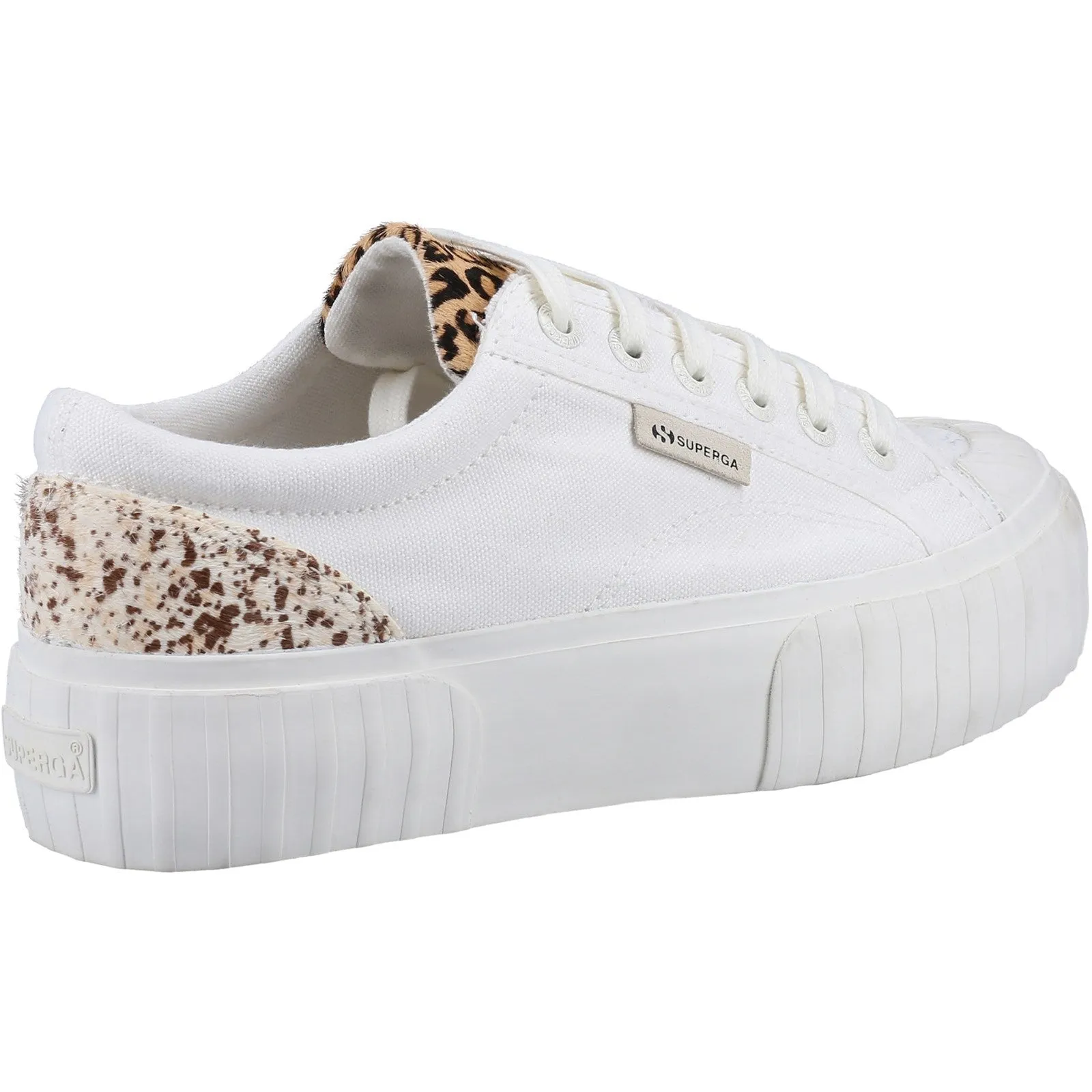 Superga Womens 2631 Calfhair Details Trainers - White
