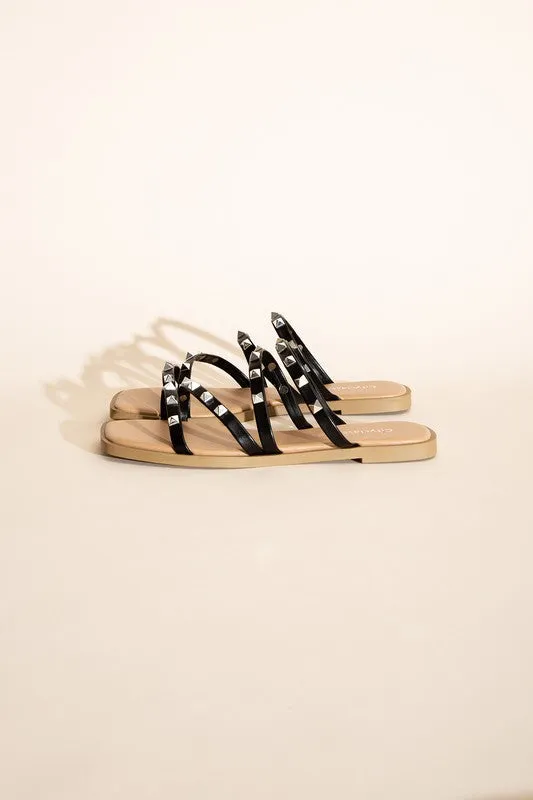 TEMIR -  STUD FLAT SLIDES  for women