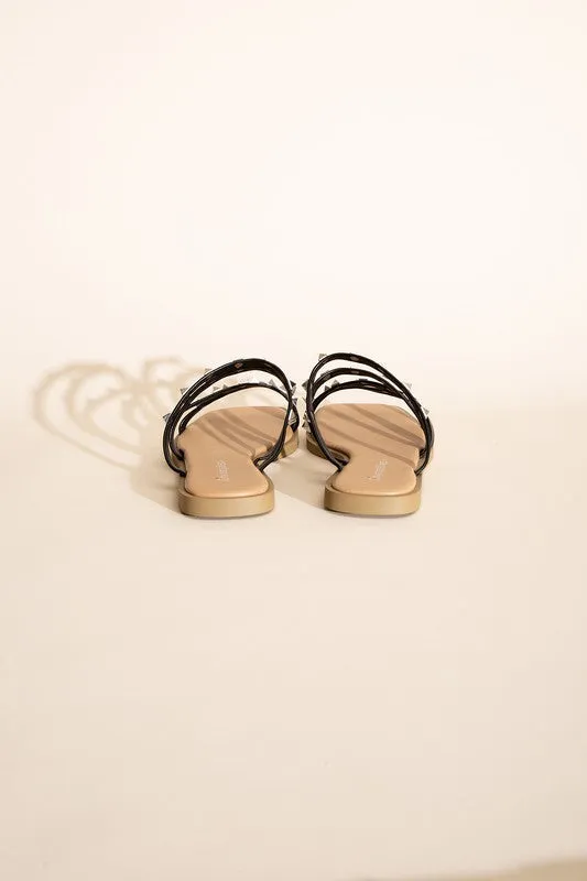 TEMIR -  STUD FLAT SLIDES  for women
