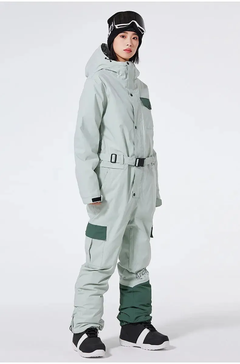 Unisex One Piece Snow Suit Winter Insulated Skiwear