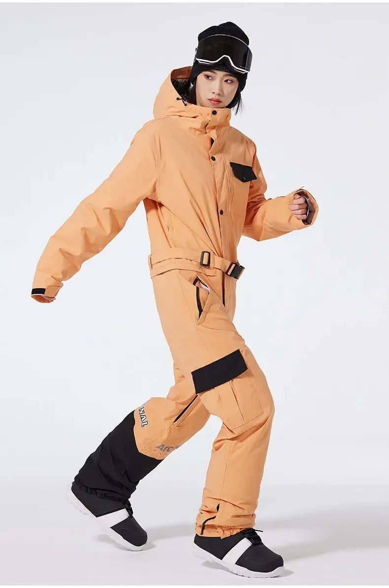 Unisex One Piece Snow Suit Winter Insulated Skiwear