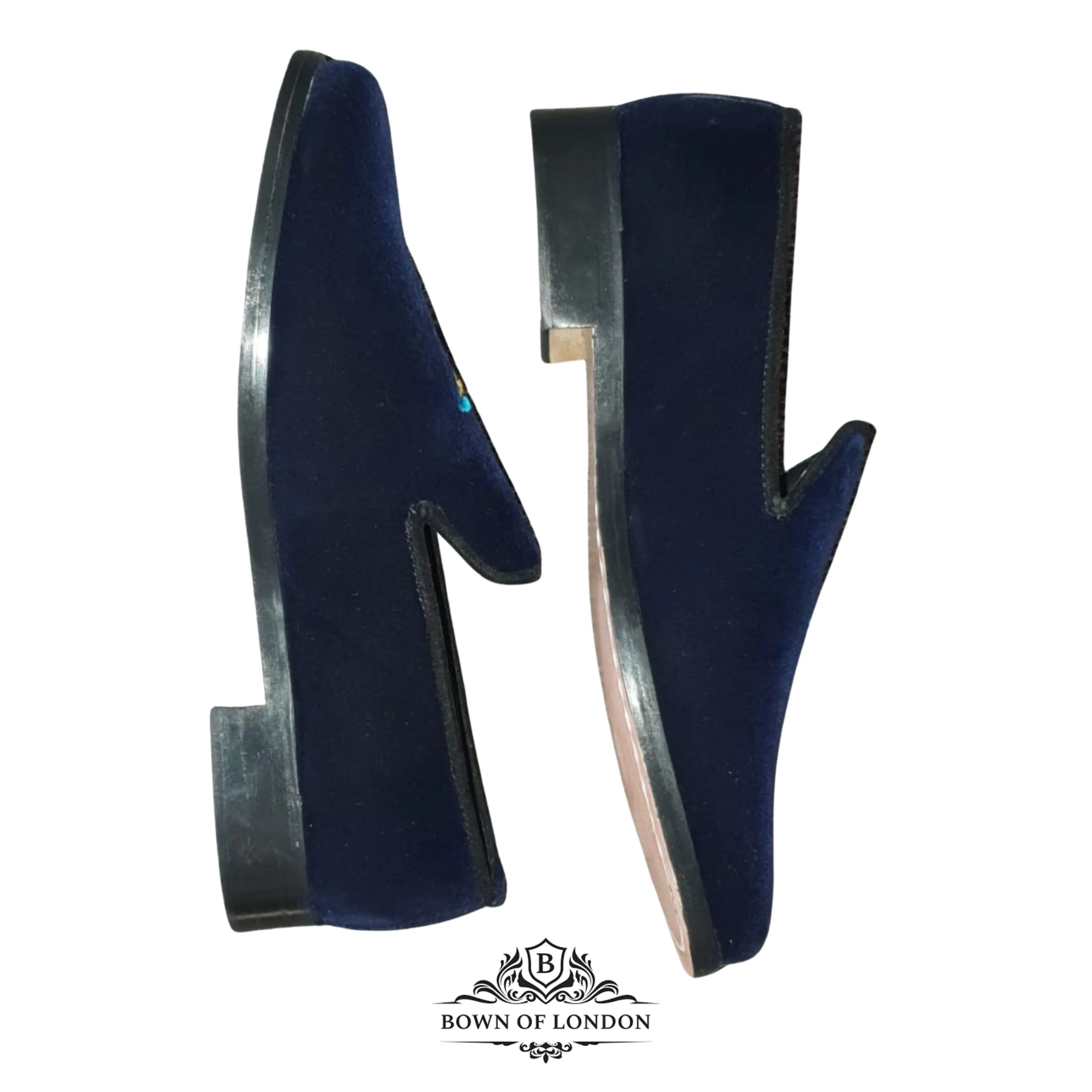Velvet Loafer/Slipper Shoe Plain Black