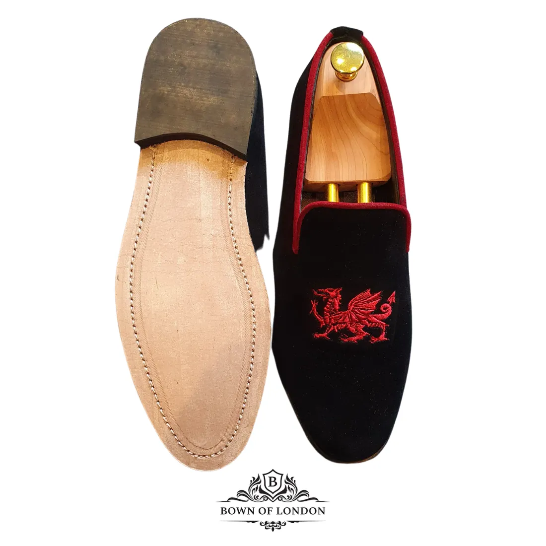 Velvet Loafer/Slipper Shoe Plain Black
