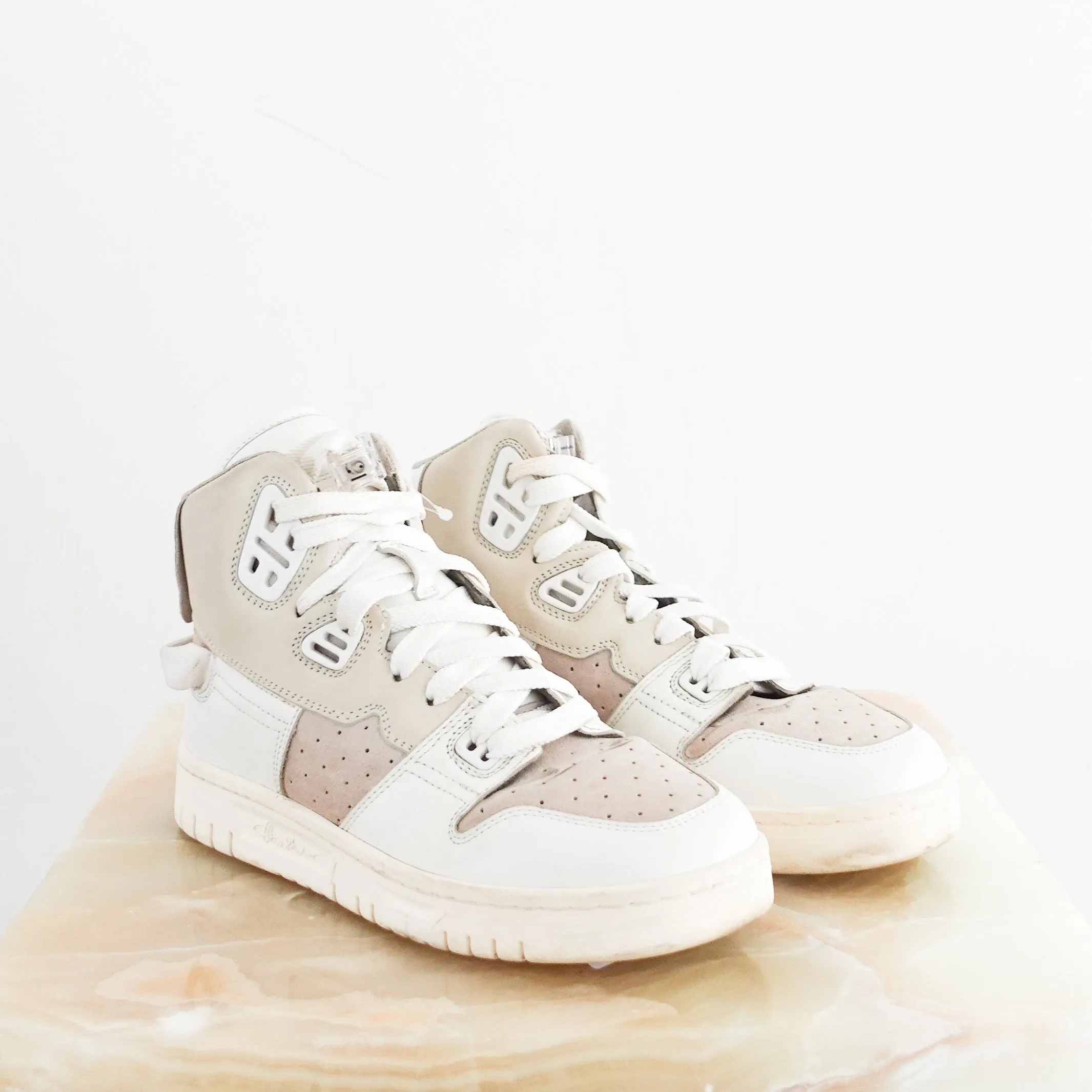 White & Beige Paneled Sneakers RRP £545 [final sale]