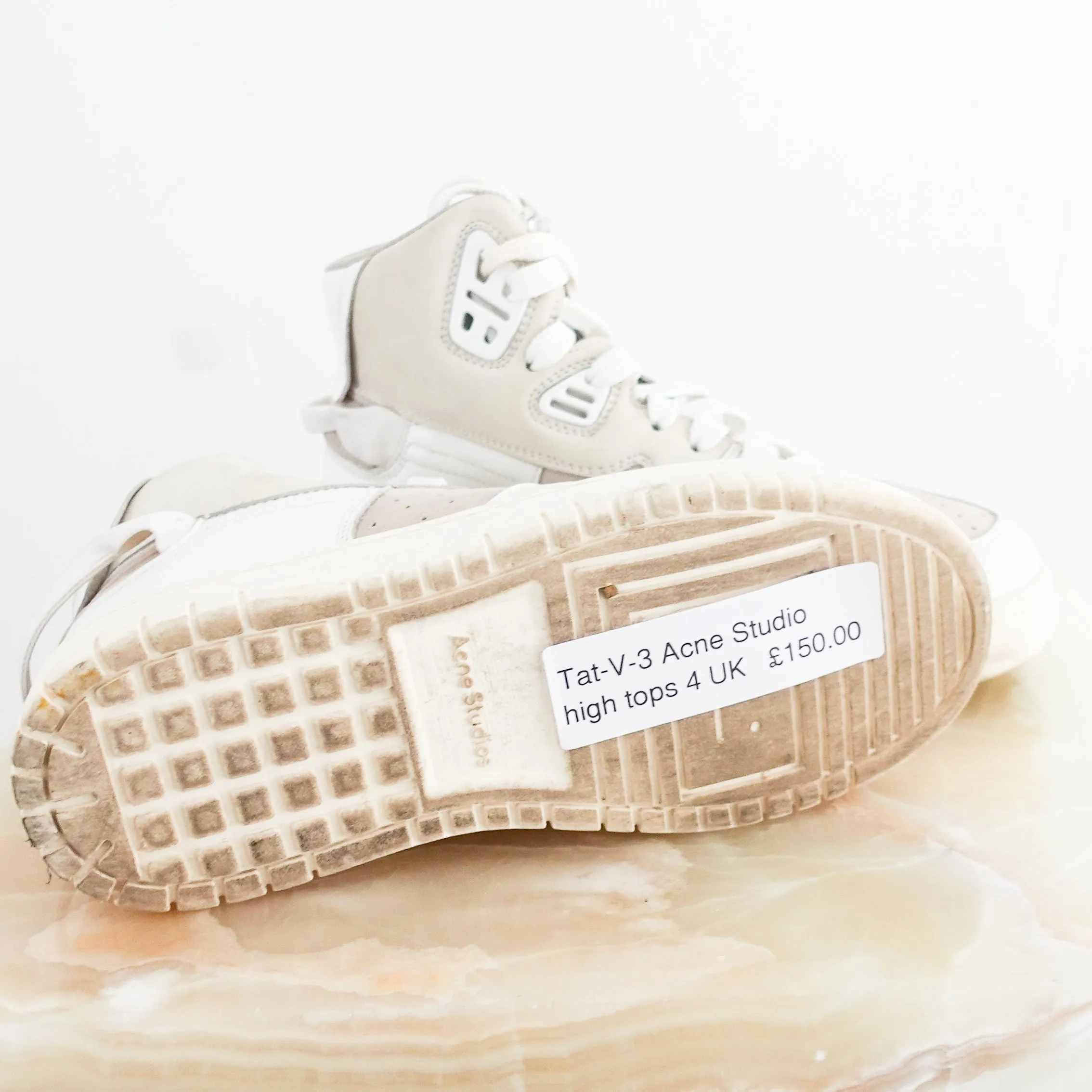 White & Beige Paneled Sneakers RRP £545 [final sale]