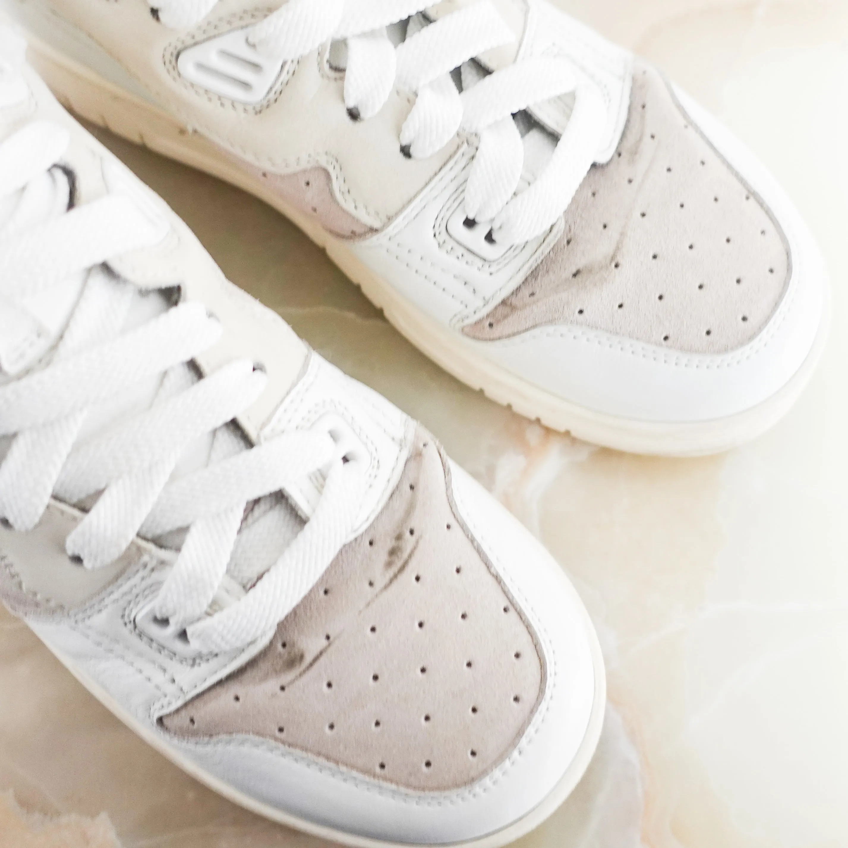 White & Beige Paneled Sneakers RRP £545 [final sale]