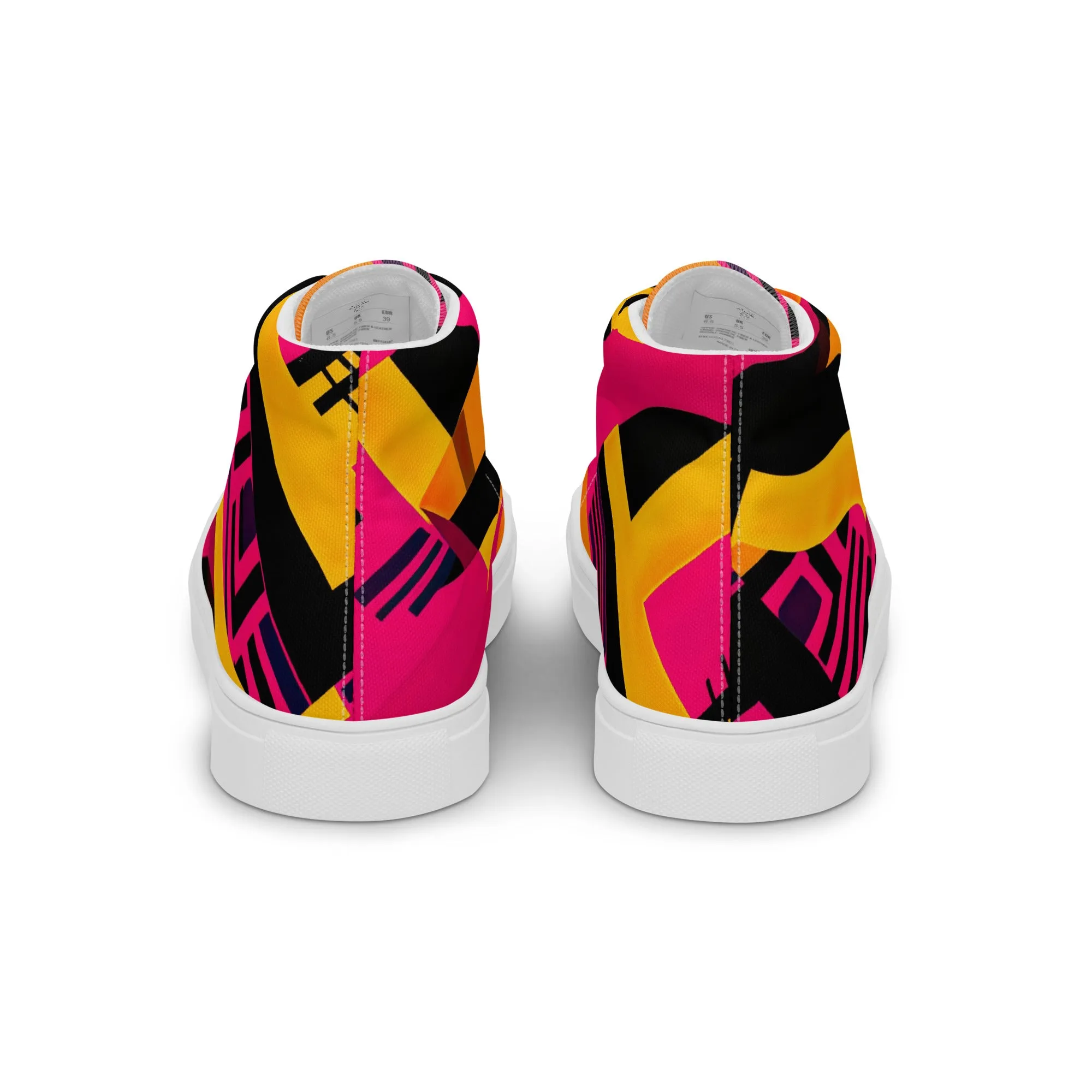 Women’s Fusia Kente High Top Canvas Shoes