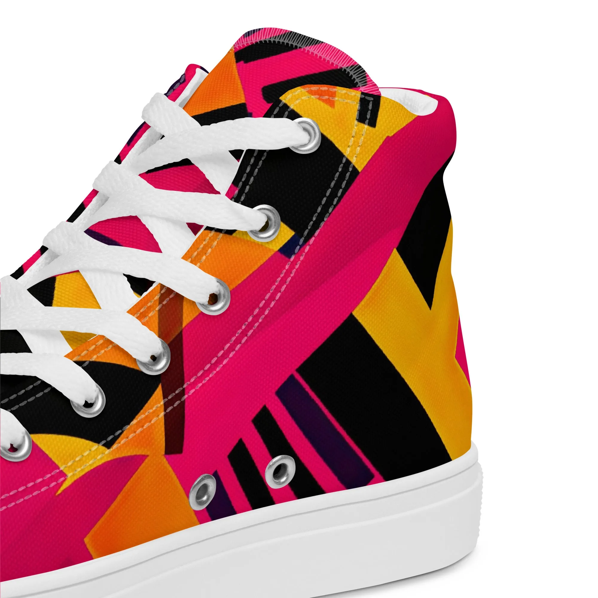 Women’s Fusia Kente High Top Canvas Shoes
