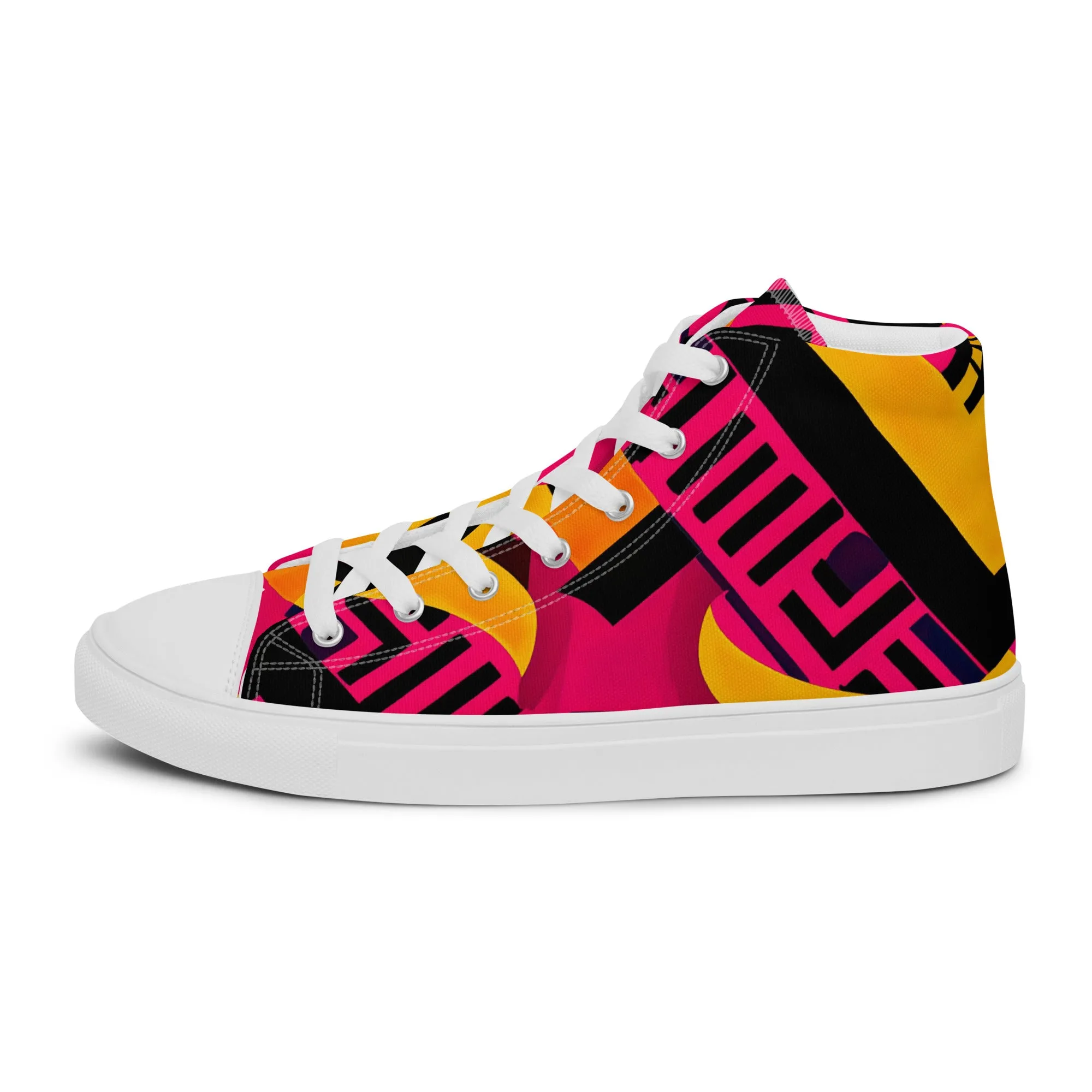 Women’s Fusia Kente High Top Canvas Shoes