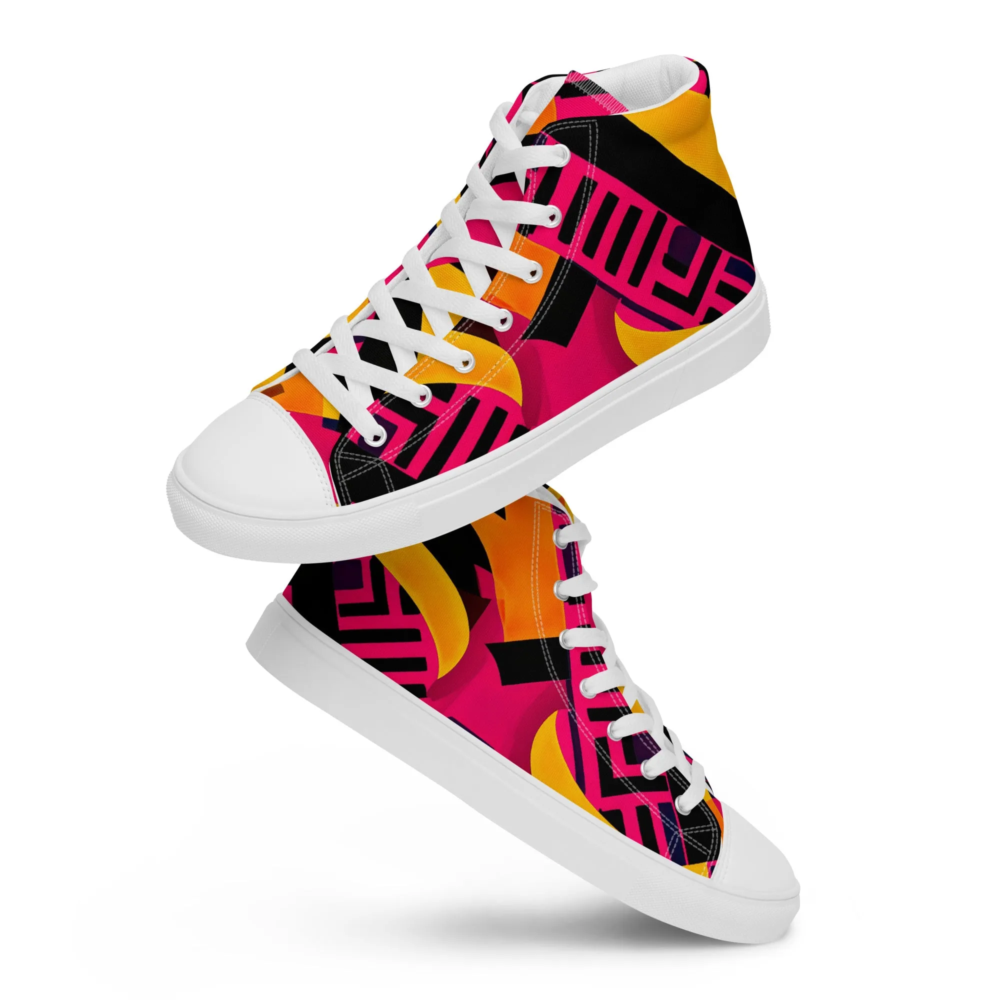 Women’s Fusia Kente High Top Canvas Shoes