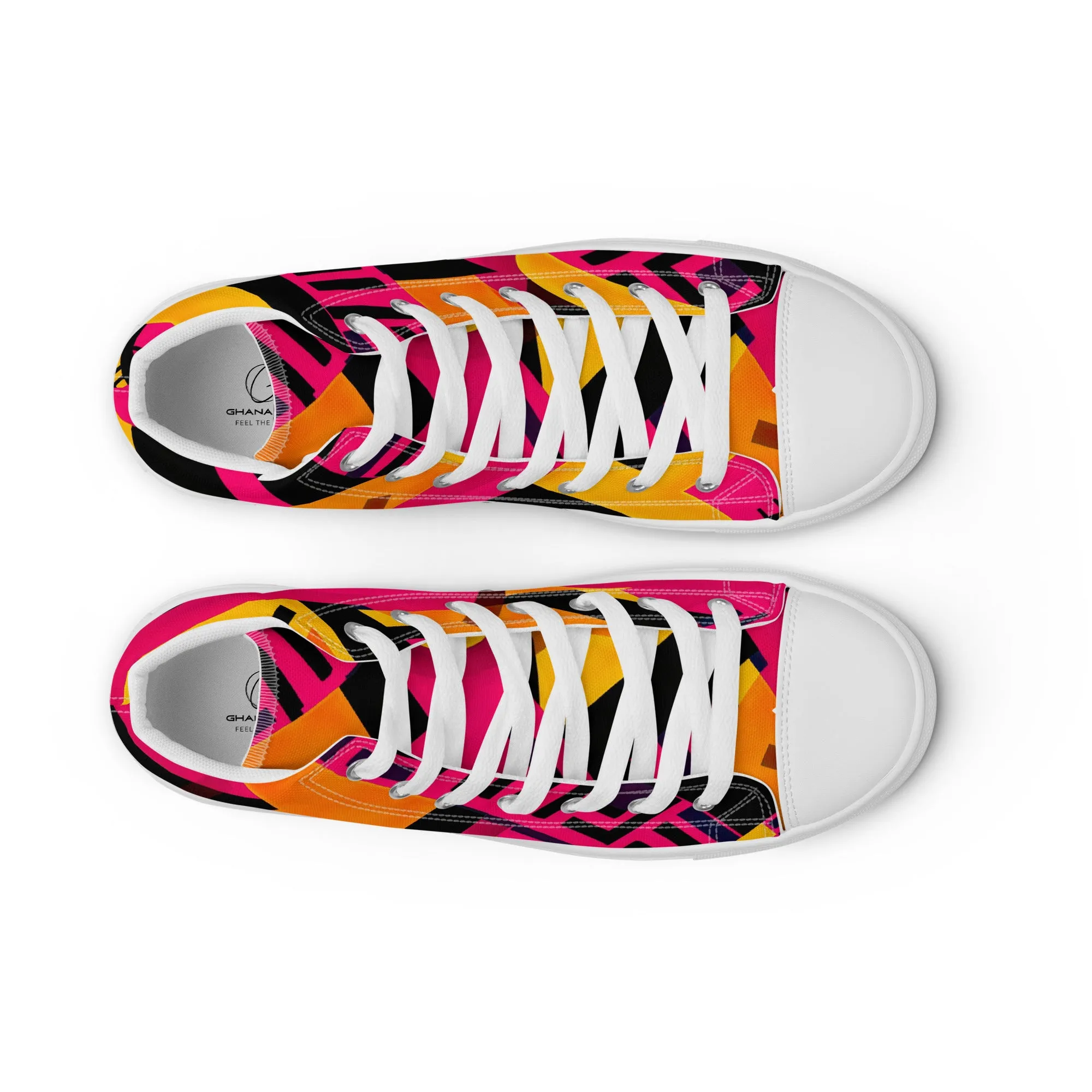 Women’s Fusia Kente High Top Canvas Shoes