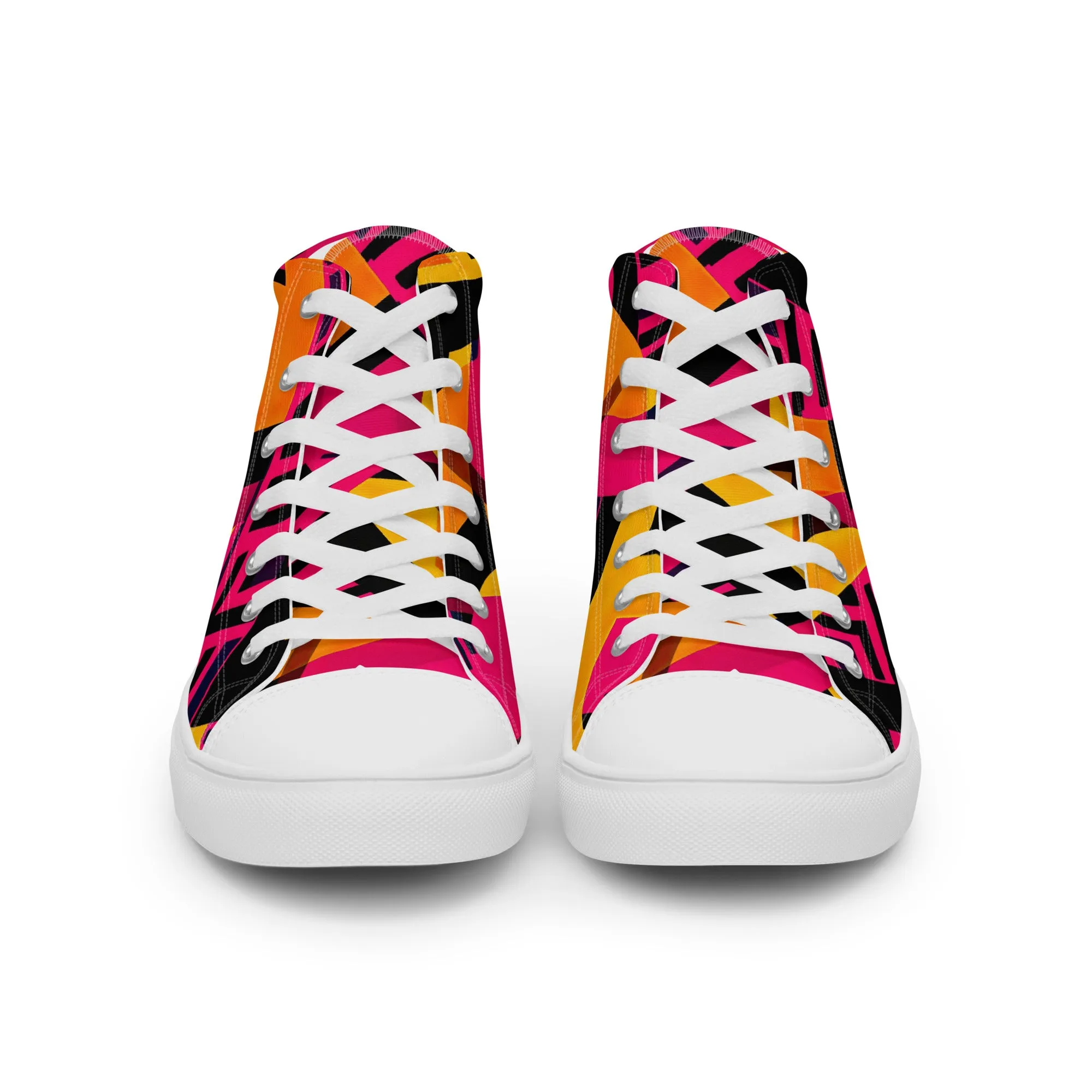 Women’s Fusia Kente High Top Canvas Shoes