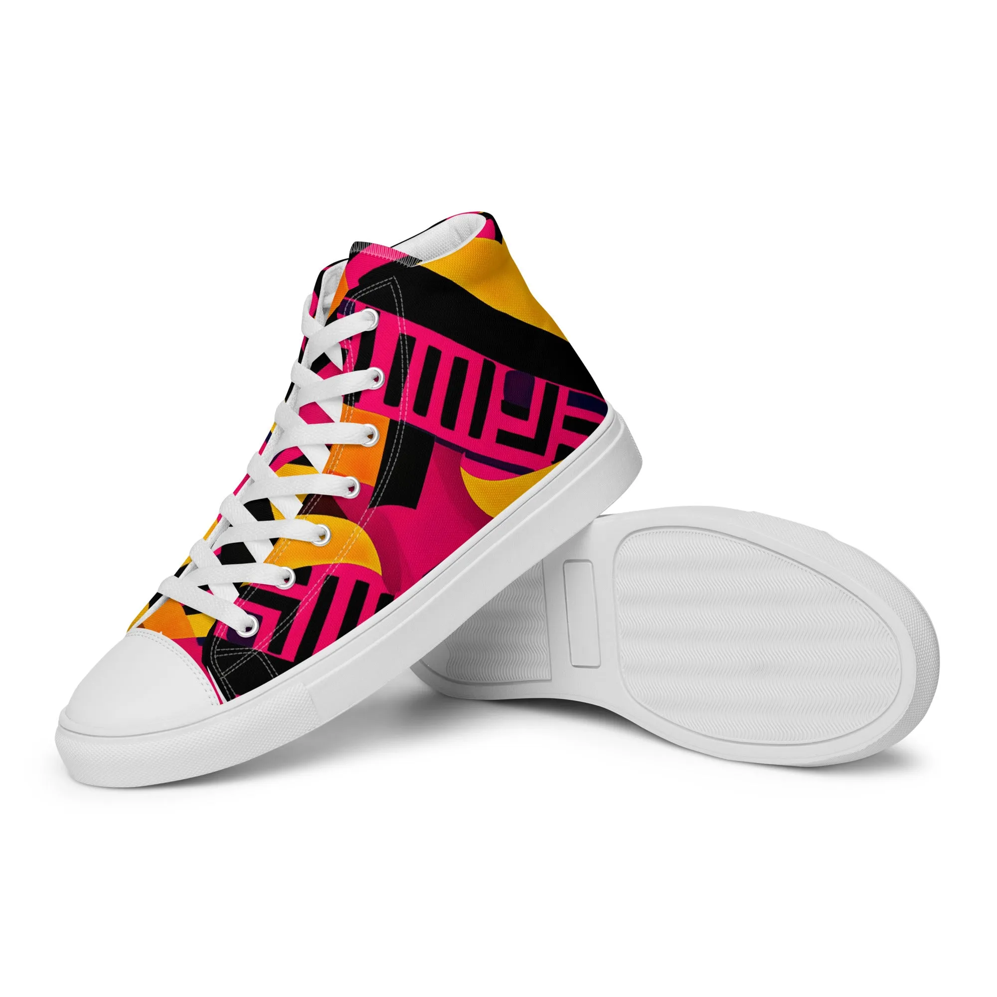 Women’s Fusia Kente High Top Canvas Shoes
