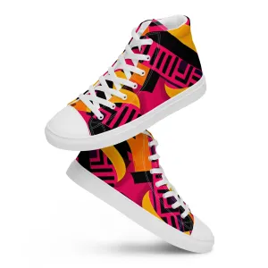 Women’s Fusia Kente High Top Canvas Shoes