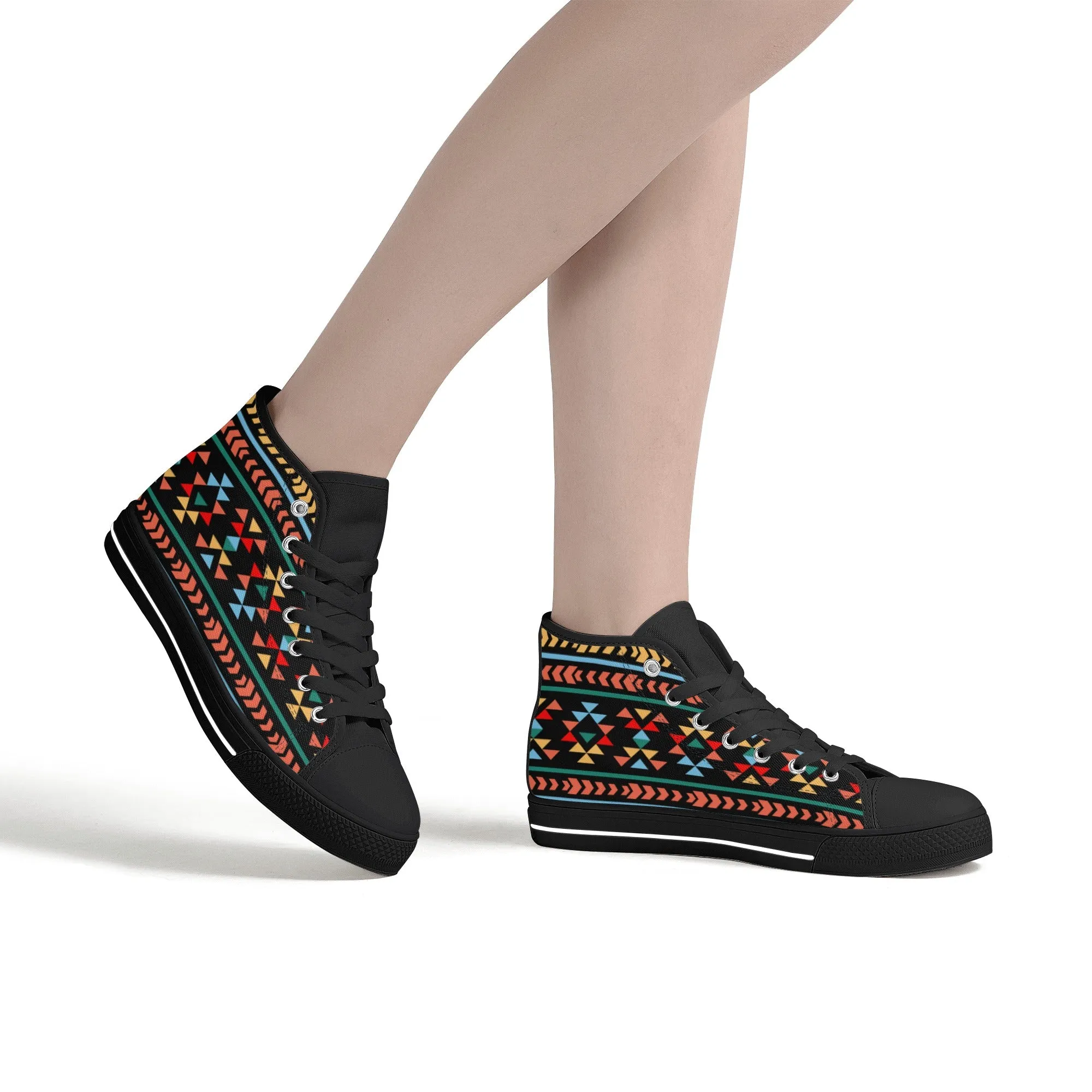 Women's High Top Canvas Shoes Sneakers Night Canyon Southwestern